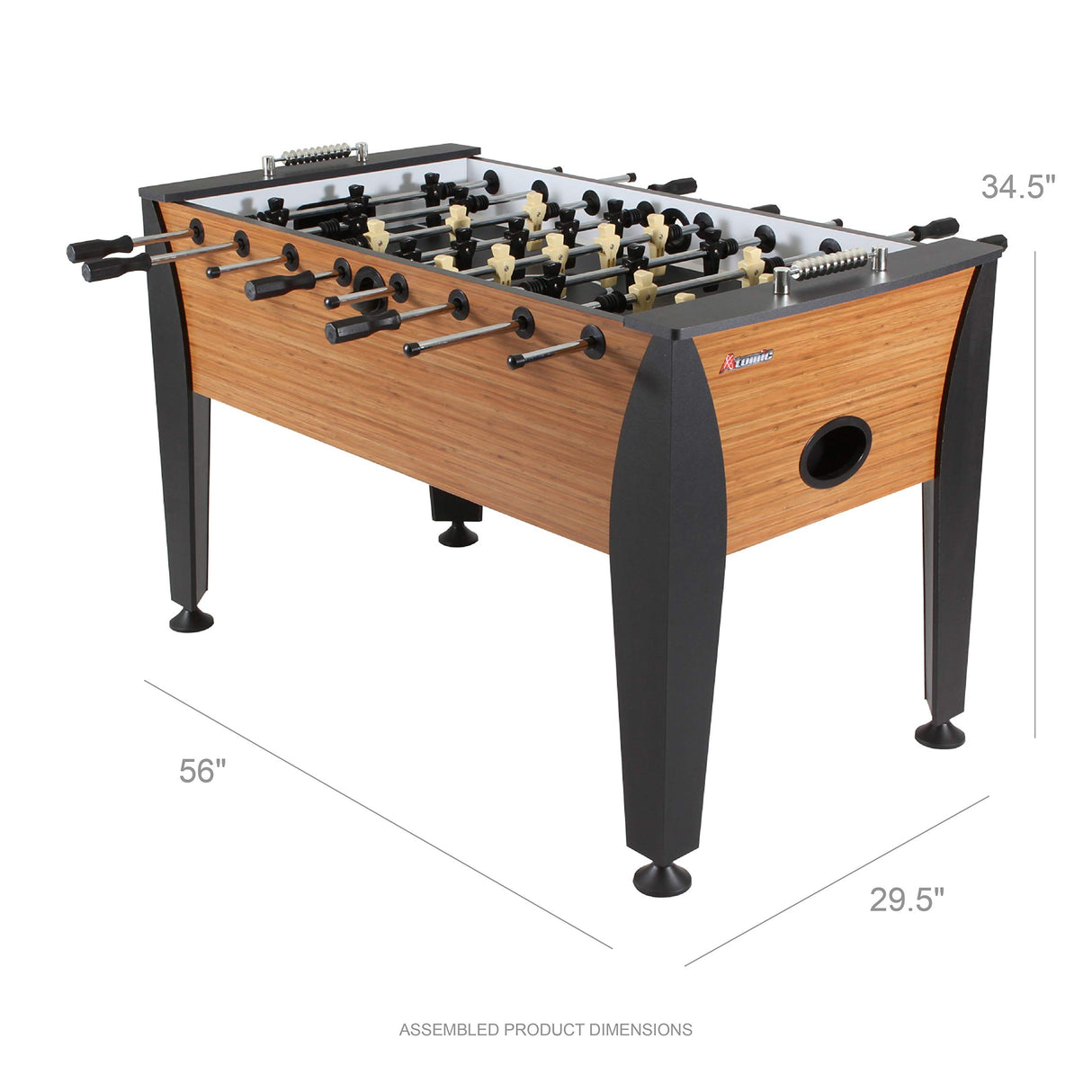 Atomic Pro Force 56" Foosball Table with Internal Ball Return and Ball Entry, Leg Levelers, and Heavy-Duty Legs Atomic