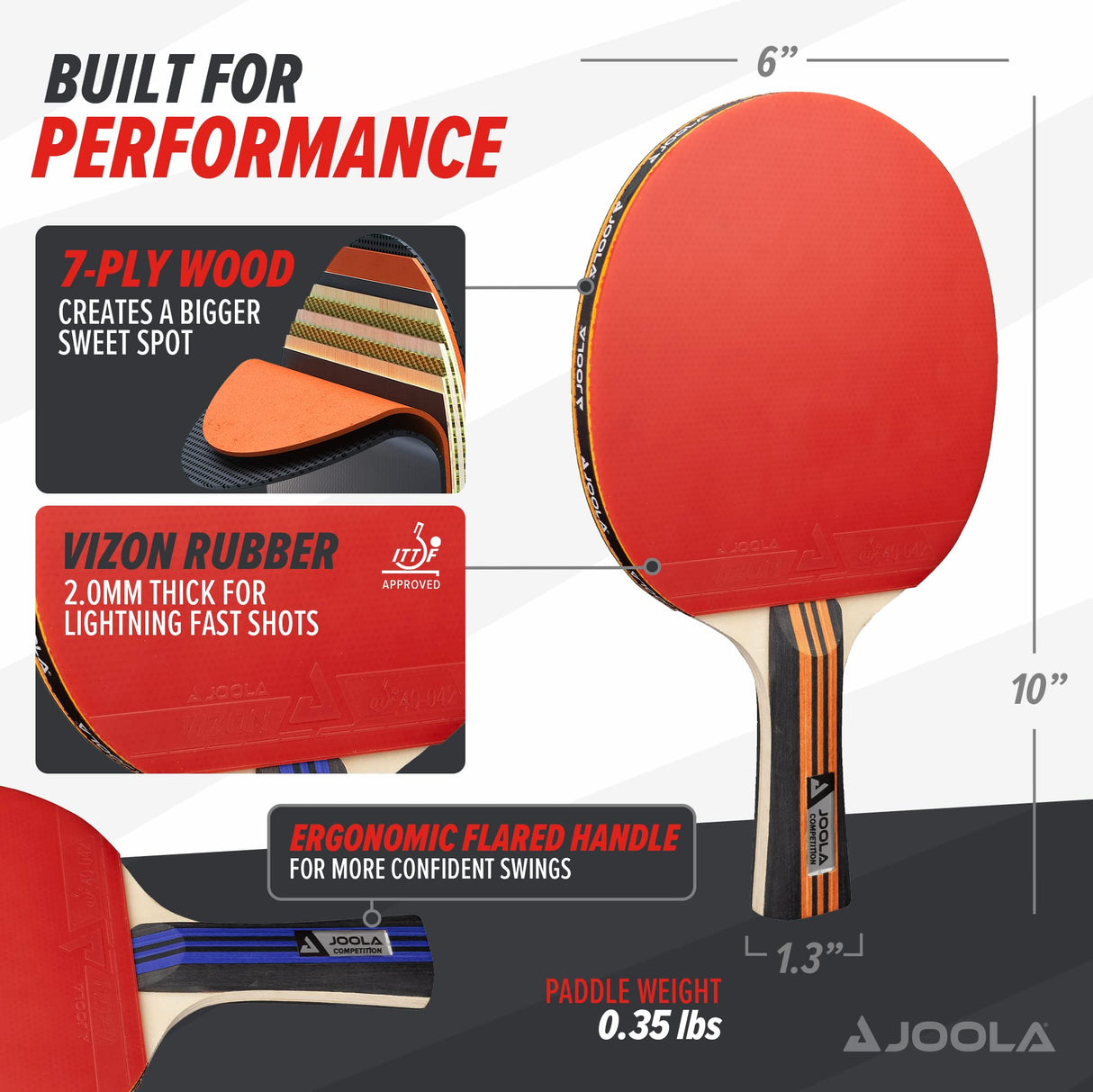 JOOLA Ping Pong Paddle Set with Balls & Carrying Case - Set of 4 or 2 Table Tennis Paddles - Advanced Ping Pong Rackets & Portable Table Tennis Accessories for 2-4 Players JOOLA