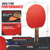 JOOLA Ping Pong Paddle Set with Balls & Carrying Case - Set of 4 or 2 Table Tennis Paddles - Advanced Ping Pong Rackets & Portable Table Tennis Accessories for 2-4 Players JOOLA