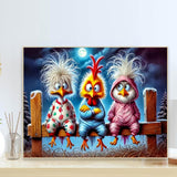 Chicken Diamond Art Kits for Adults, 5D Chicken Diamond Painting Kits for Beginners, Round Full Drill Diamond Art Painting Kit DIY Crystal Rhinestone Funny Gem Art Craft for Home Decor 12 x 16 Inch Fotasmua