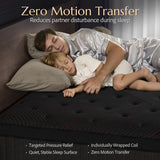 ZLNDR Aura Queen Mattress - 12 Inch Hybrid Mattresses Queen Size in a Box - Medium Firm Colchones Queen Cooling Gel Memory Foam & Pocket Coils for Pressure Relief - Motion Isolation - Black ZLNDR