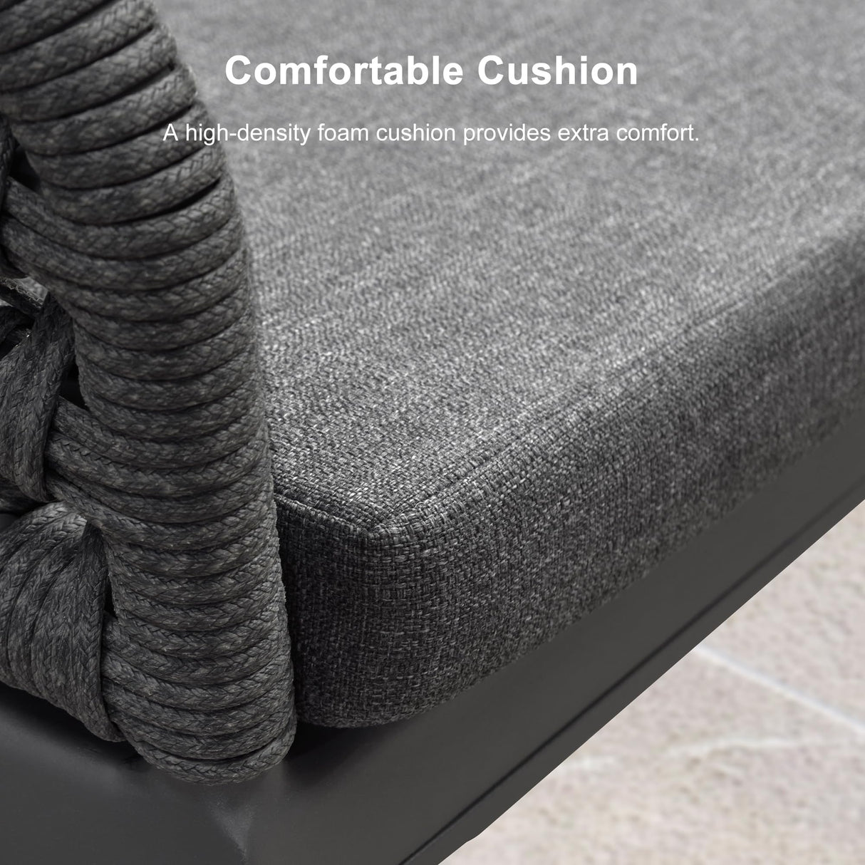 PURPLE LEAF 5 Pieces Outdoor Dining Set All-Weather PE Rattan Outdoor Patio Furniture Set with All Aluminum Frame Rectangular Table and Chairs Set for Lawn Garden Backyard Deck, Grey PURPLE LEAF