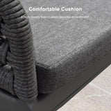 PURPLE LEAF 5 Pieces Outdoor Dining Set All-Weather PE Rattan Outdoor Patio Furniture Set with All Aluminum Frame Rectangular Table and Chairs Set for Lawn Garden Backyard Deck, Grey PURPLE LEAF