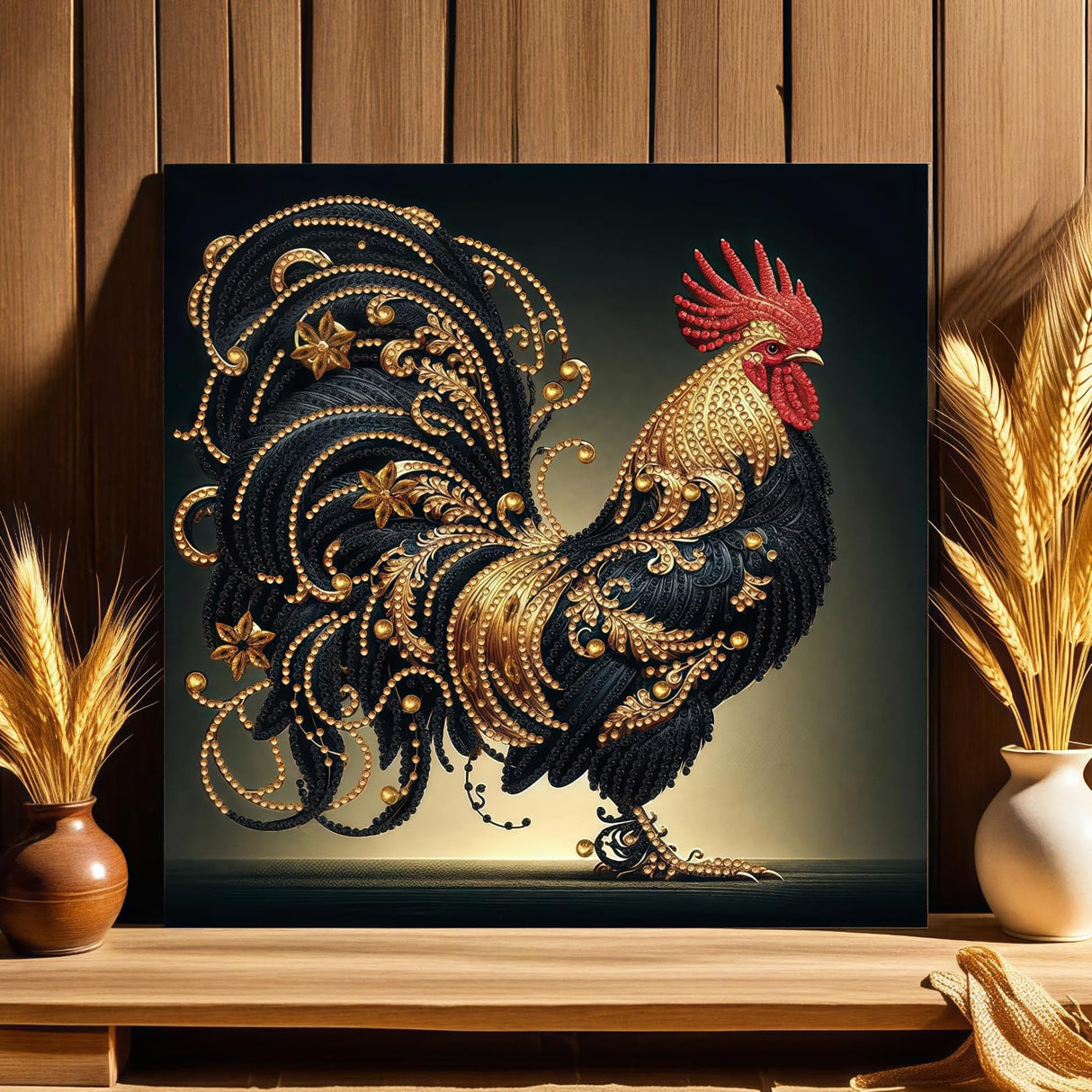 BYGFHLYW 5D Diamond Painting Kits for Adults, Rooster Diamond Art Kits for Adults Beginner, Special Shaped Crystal Art Diamond Dot Gem Painting for Home Wall Decor 13.7x13.7inch BYGFHLYW