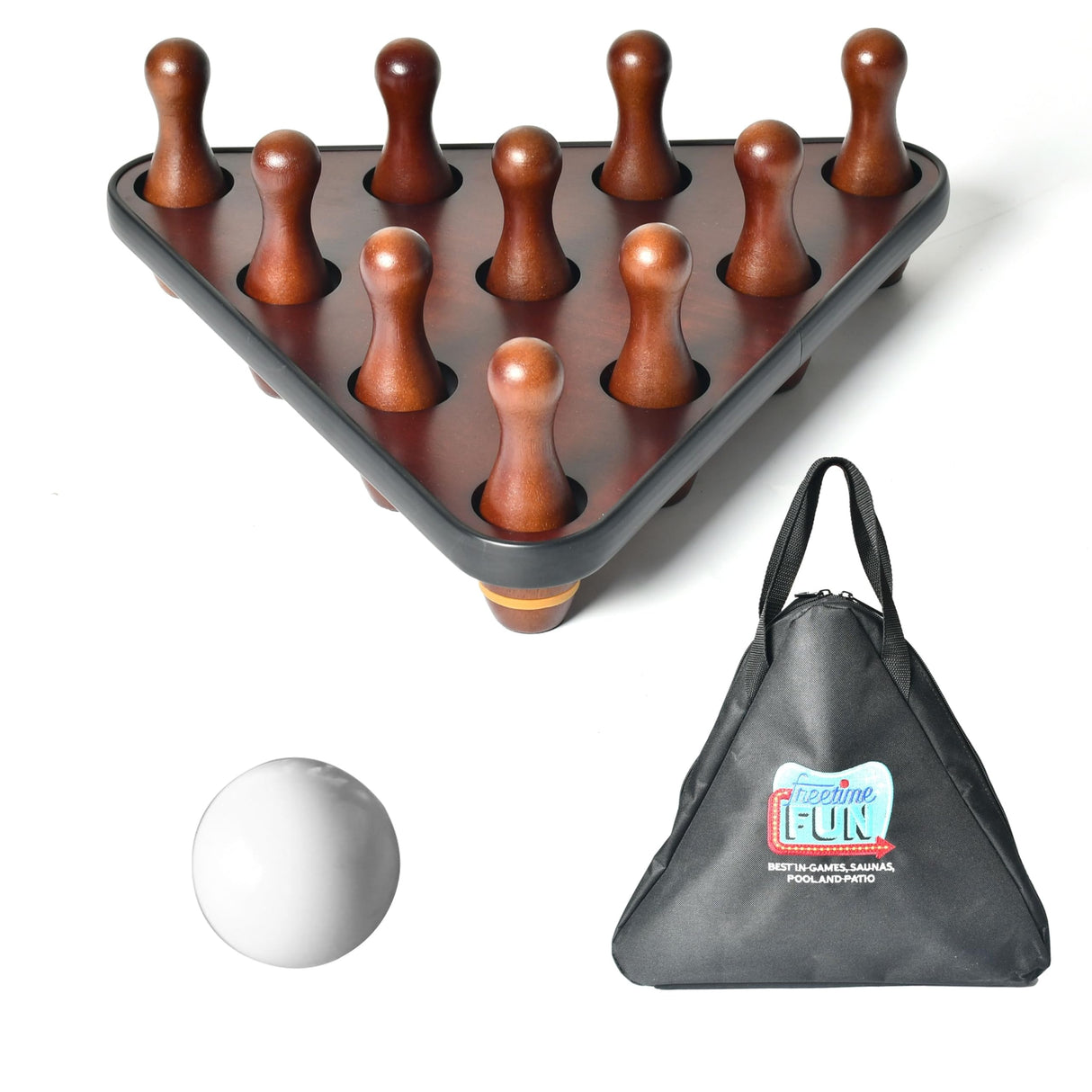 Freetime Fun 12 FT Shuffleboard Table Multi Game Solid Wood Game Tables for Game Room - Shuffle board Bowling Pin Set, Pucks, Wax and Brush - Two 6 FT Pieces Freetime Fun