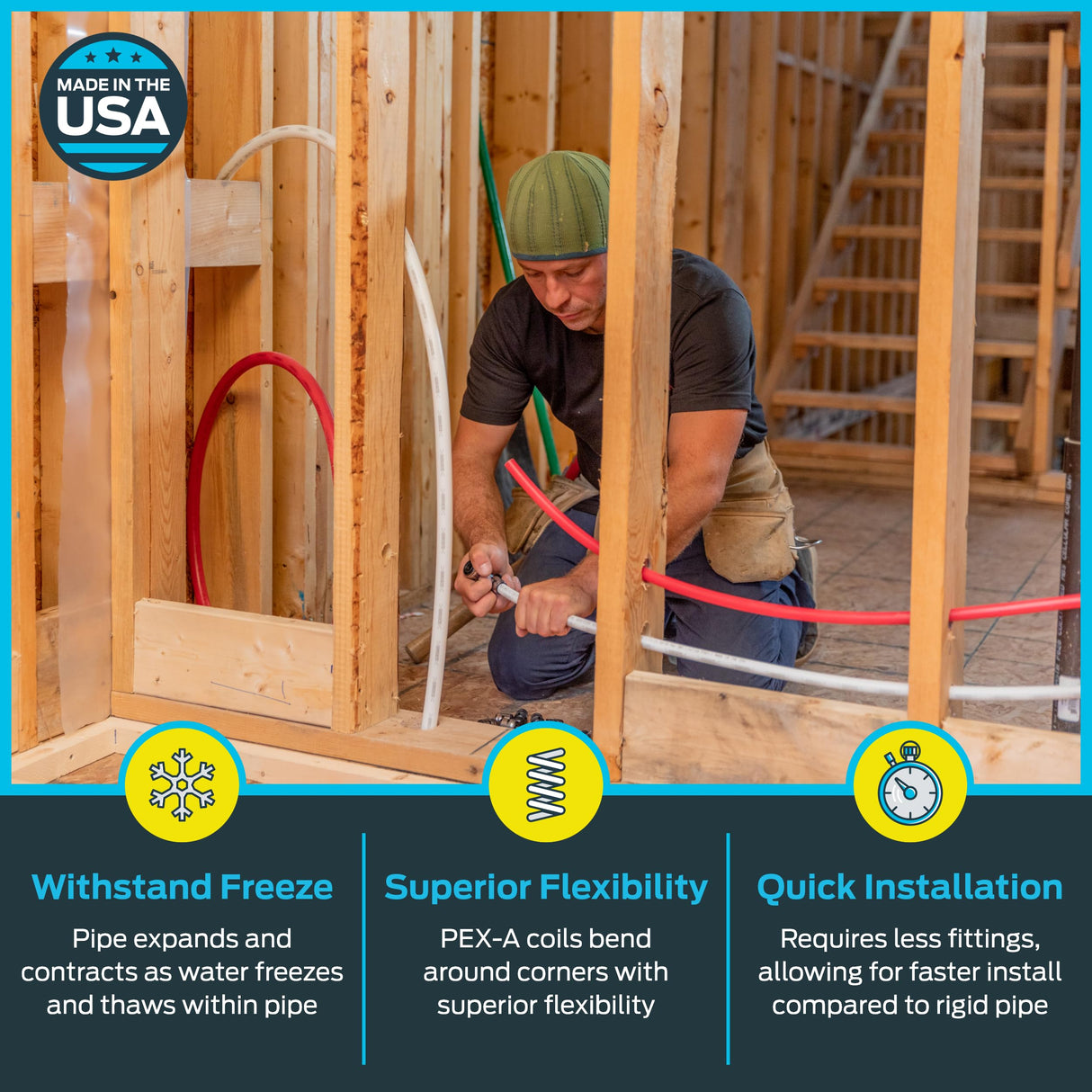 SharkBite 1/2 Inch x 100 Feet White PEX-A, PEX Pipe Flexible Water Tubing for Plumbing, UA60W100 SharkBite