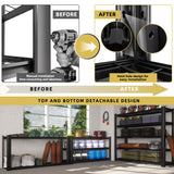 Heavy Duty Garage Shelving Unit with Wire Grid Shelves, 76.6" H x 60" W x 24" D, 5-Tier Adjustable Metal Shelving, Industrial Garage Storage Shelf for Heavy Duty Shelving, Storage Room, Basement-2Pack WOZBUD