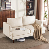 Furnimart Loveseat Sofa 66" W, Deep Seat Sofa for Living Room, 2-Seat Mid Century Couch, Comfy Cloud Couch with Removable Upholstered Cushion Cover, Modern Sofa for Office, Apartment, Bedroom, Beige Furnimart