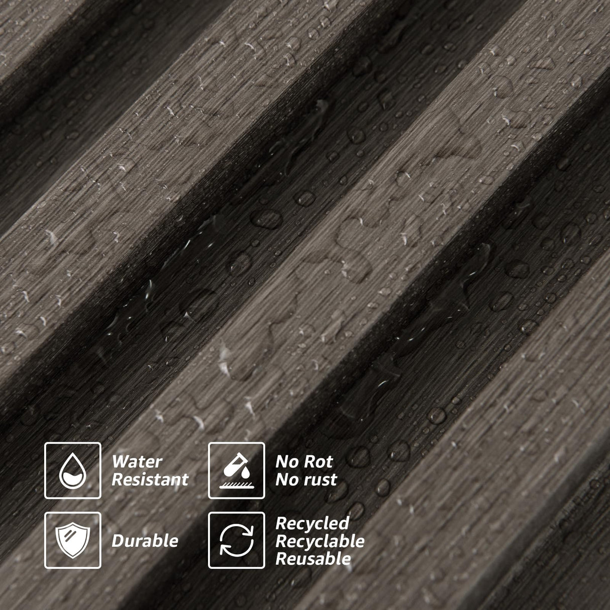 Art3d 8-Pack 96 x 6in. WPC Acoustic Slat Wall Panel for Modern Interior Decor, TV Background, Living Room, Grey Oak Art3d