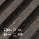 Art3d 8-Pack 96 x 6in. WPC Acoustic Slat Wall Panel for Modern Interior Decor, TV Background, Living Room, Grey Oak Art3d