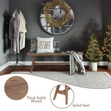 Wnutrees 47" Farmhouse Wood Bench, Dining Room Bench, Entryway Bench for Living Dining Room, Solid Wood, Easy to Assemble, Brown Wnutrees