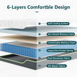 Rest Only King Size Mattress for Pressure Relief, 12 Inches Cooling Gel Memory Foam Hybrid Mattress, King Mattress in a Box with Individual Pocket Spring for Motion Isolation, Medium Firm RO REST ONLY