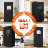 X-Vcak Portable Steam Sauna, Portable Sauna for Home, Sauna Tent Sauna Box with 2.6L Steamer, Remote Control, Folding Chair, 9 Levels, Black, 2.6’ x 2.6’ x 5.9’ X-Vcak
