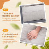 Greesum 4 Piece Furniture Patio Lounge Conversation Set Solid Wood Armrest & Table Top Anti-Drop Thick Waterproof Cushion, Onesize, Light Beige Greesum