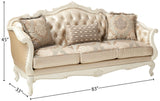 Acme Chantelle Sofa in Rose Gold PU & Pearl White Acme