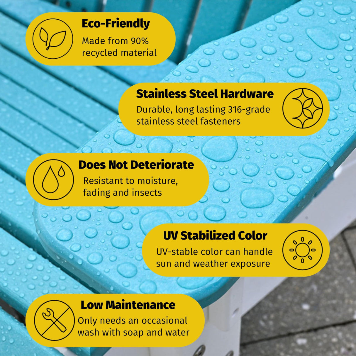 LuxCraft 5' Adirondack Double Glider Bench, 2 Person Glider Chair, Outdoor Glider Bench, Outdoor Loveseat Glider (Dove Gray on Black) LuxCraft