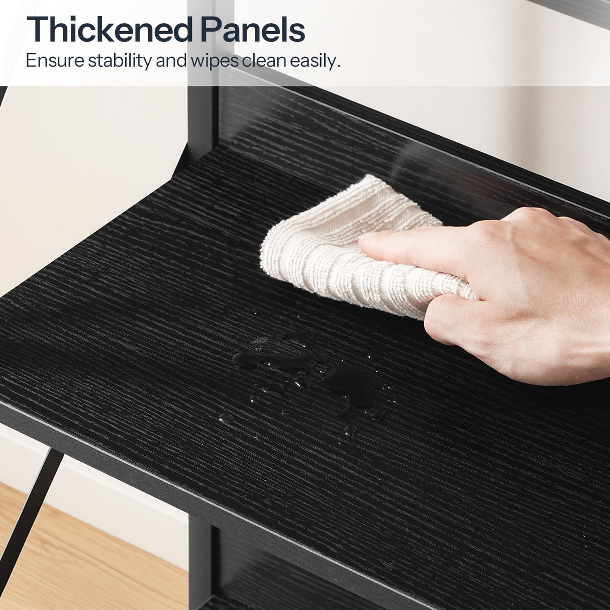 HOOBRO Ladder Shelf, 5-Tier Bookshelf, Corner Bookcase, Freestanding Storage Shelf Display Organizer, for Living Room, Bedroom, Home Office, Kitchen, Black BB305CJ01 HOOBRO