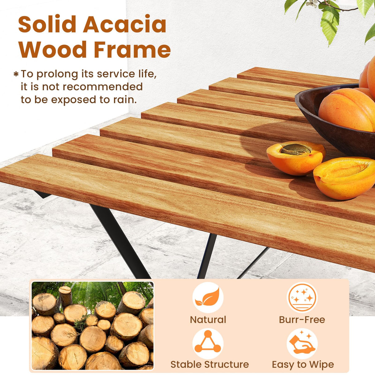 Tangkula 3 Pieces Patio Dining Set, Outdoor Square Table and Folding Chairs with Metal Frame, Space Saving Furniture Set for Yard Porch Deck Backyard Tangkula