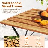 Tangkula 3 Pieces Patio Dining Set, Outdoor Square Table and Folding Chairs with Metal Frame, Space Saving Furniture Set for Yard Porch Deck Backyard Tangkula