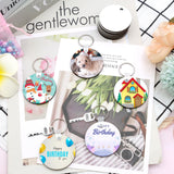 SPOKKI 180 Pieces Sublimation Keychain Blanks Bulk, Double Side Heat Transfer Sublimation Ornament Blanks Blanks, 60 Sets Keychain Rings and Jump Rings for DIY Keychain Crafting (Round) SPOKKI