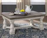 Signature Design by Ashley Havalance Farmhouse Rectangular Coffee Table, Gray & White with Weathered Finish Signature Design by Ashley