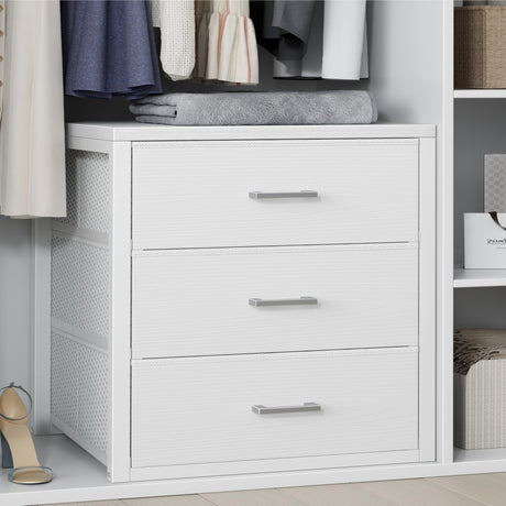 BOLUO Closet Drawers White 3 Drawer Dresser for Closet Organizers and Storage Bedroom Dorm Modern BOLUO