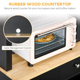 HOMCOM Freestanding 67" Kitchen Buffet with Hutch, Pantry Cabinet with Microwave Stand, Adjustable Shelf, 2 Drawers, Cupboard, Black HOMCOM