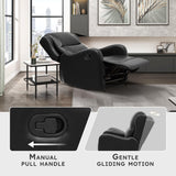 Lexicon Manual Glider Recliner Chair, Reclining Sofa Chair, Home Theater Seating, Manual Glider Recliner for Living Room/Office/Apartment, Easy Assembly, Black Faux Leather Lexicon