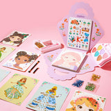 Mideer 4 in 1 Art Craft Kits for Kids, Princess Dress Up Game Set with Diamond Painting & Scratch Paper Art, Paper Fantasy Makeup Activity Art Craft Kits for Girls Age 3 4 5 6 7 8 MiDeer