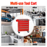 TANKSTORM Tool Chest Heavy Duty Cart Steel Rolling Tool Box 5 Drawer Cart (TZ35 Red) TANKSTORM