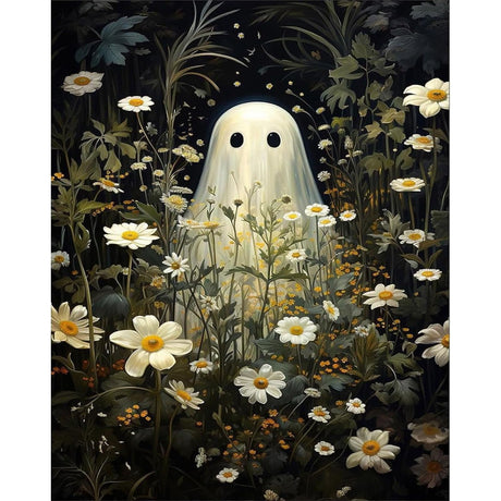 cviokrdu Halloween Paint by Numbers Kit for Adults - Ghost Adult Paint by Number Kits Without Frame, DIY Ghost Oil Painting for Gift Home Wall Decor (16x20inch) cviokrdu