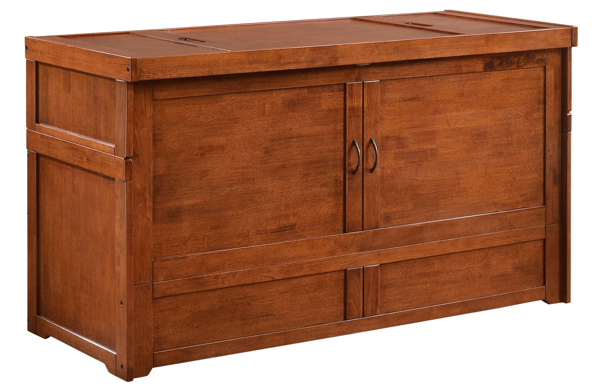 NIGHT & DAY Furniture Murphy Cube Cabinet Bed (Cherry) Night & Day Furniture