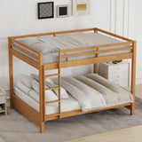 Harper & Bright Designs Queen Over Queen Bunk Bed with Guardrails, Wood Bunk Beds with Ladder, Bunk Bed Frame for Kids, Adults, Teens, Space-Saving, Solid Wood Structure, Natural Harper & Bright Designs