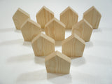 10 LARGE Unfinished wood house shapes, wooden house cutouts, wooden blocks, wooden block house, WoodArtSupply