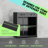 INTERGREAT Metal Storage Cabinet with Drawers, 42" Locking Steel Garage Cabinet with Doors and Adjustable Shelves, Lockable File Cabinets for Garage, School, Home Office, Classroom（Black） INTERGREAT