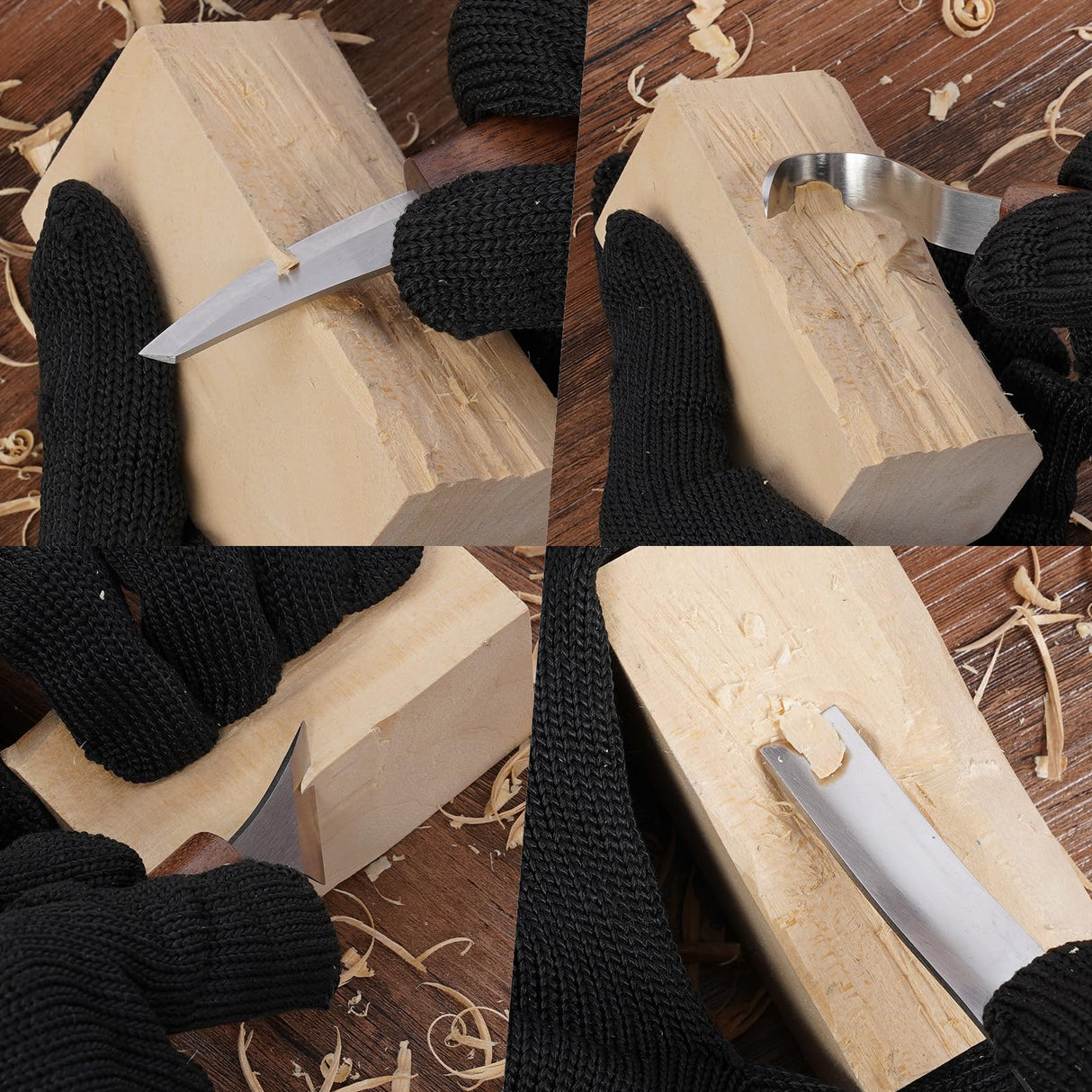 RexTact Wood Carving Kit Deluxe Hand Carving Tool Set, 16 Wood Whittling Kit High-Carbon Steel, Wood Art Tools 8 Whittling Knives & 4 Detail Carving Knives for Beginner &Professional Christmas Gift RexTact