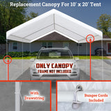 BenefitUSA 10x20' Waterproof Upgraded Carport Replacement Canopy Only Garage Top Cover Tent Shelter Tarp with Ball Bungee Cords,Frame is not Included BenefitUSA