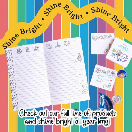 A Brighter Year The Original Adult Mini Coloring Book - Science & Space Edition - 3” x 3” Pocket Size, 50 Pages, Lay Flat Binding, Thick Paper, No Bleeding - Stress/Anxiety Relief - Travel & Gift A Brighter Year