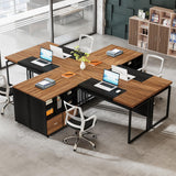 Tribesigns 63" Modern Conference Table with Splicing Board, 5FT Meeting Tables for Home Office, Business Training Seminar Table with Stylish Metal Legs (Only Table) (Walnut & Black) Tribesigns