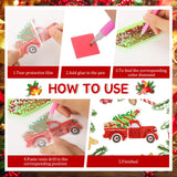 Ferraycle 12 Pcs Diamond Art Christmas Ornaments Christmas Diamond Painting Ornaments 5d DIY Painting Keychain Kits Xmas Hanging Paint Kits for Adults Crafts Family Decor Ferraycle