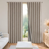 Joydeco Blackout Curtains for Bedroom - Natural Linen Curtains 84 inch Long, Thermal Insulated 100% Blackout 2 Panels Light Blocking Drapes, Rod Pocket & Back Tabs, Darkening Privacy for Living Room Joydeco