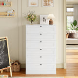 HOSTACK White 6 Drawer Dresser for Bedroom, 52" Tall Dresser & Chest of Drawers, 29" W Wood Drawer Chest, Modern Vertical Storage Cabinet for Living Room, Entryway, Hallway HOSTACK