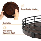 BAMBOO LAND- Lazy Susan Turntable Organizer, 12", Dark Mahogany Lazy Susan for Table Top, Wooden Lazy Susan, Wood Lazy Susan, Lazy Susan for Dining Table, Table Lazy Susan Wood, Table Top Lazy Susan BAMBOO LAND