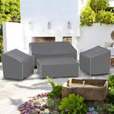 Outdoor Furniture Cover Waterproof, 4-Piece Patio Furniture Covers for 4 PCS Patio Outdoor Conversation Set, Included: Ourdoor Loveseat Cover, 2 Patio Chair Covers, Outdoor Coffee Table Cover-Grey Gasadar
