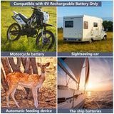 6V Solar Panel for Deer Feeder, Efficient Solar Panel Charger w/Adjustable Mounting Bracket & Alligator Clips, 6V Solar Panel Compatible with Game folwerpk