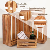 4 Pieces Decorative Wood Crates for Party Display, Large Rustic Farmhouse Wooden Nesting Storage Crates with Handles for Wedding Birthday Home Party Decoration Aweyka