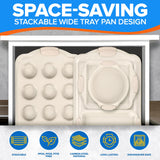 Emporio Kitchen Baking Pan Set - Nonstick Coating, Carbon Steel Bakeware Set with White Silicone Handle, PFOA, PFOS, PTFE Free, Recipe Booklet Included, Oven Safe Tray (Up To 450° F) Set of 25 - White Emporio Kitchen