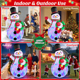 Christmas Inflatables Decorations Outdoor Blow Up Yard Snowman Rotating Led Lights, 8 Ft Tall Funny Large Merry Xmas Blowup Snow Man Outside Figures Vacation Front Lawn Holiday Winter Big Decor MICOCAH