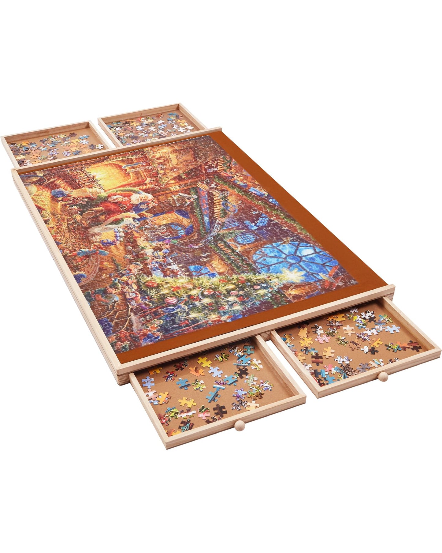 YISHAN Wooden Jigsaw Puzzle Board Table for 1000 Pieces with Drawers and Cover, Adjustable Puzzle Easel, Portable Tilting Puzzle Plateau for Adults and Children - WoodArtSupply