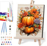 Fall Paint by Numbers for Adults with Framed Canvas-with Wooden Easel,Paint by Numbers Kits Framed Canvas,DIY Acrylic Oil Painting Kits with Brushes Nice Gift Box for Home Wall Decor(12x16 Inch) MIRCVSH